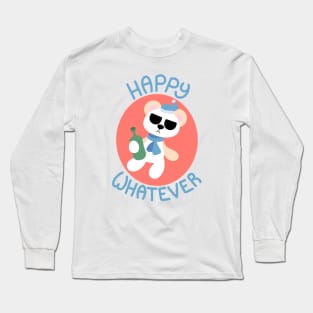 Happy Whatever Polar Bear With Bottle 1 Long Sleeve T-Shirt